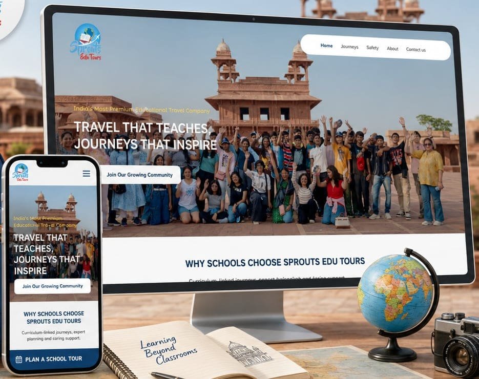 Sprouts Edu Tours website on a desktop screen