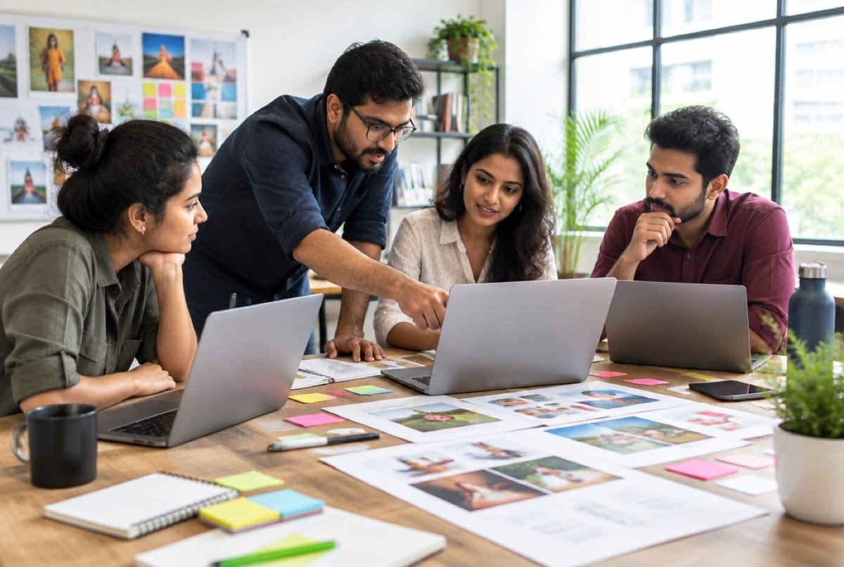 A senior strategist walking a client through their numbers