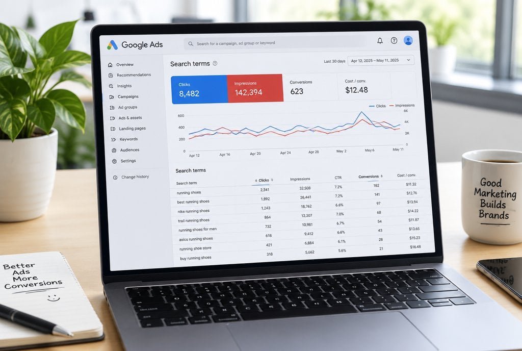 Google Ads style report showing lead campaigns