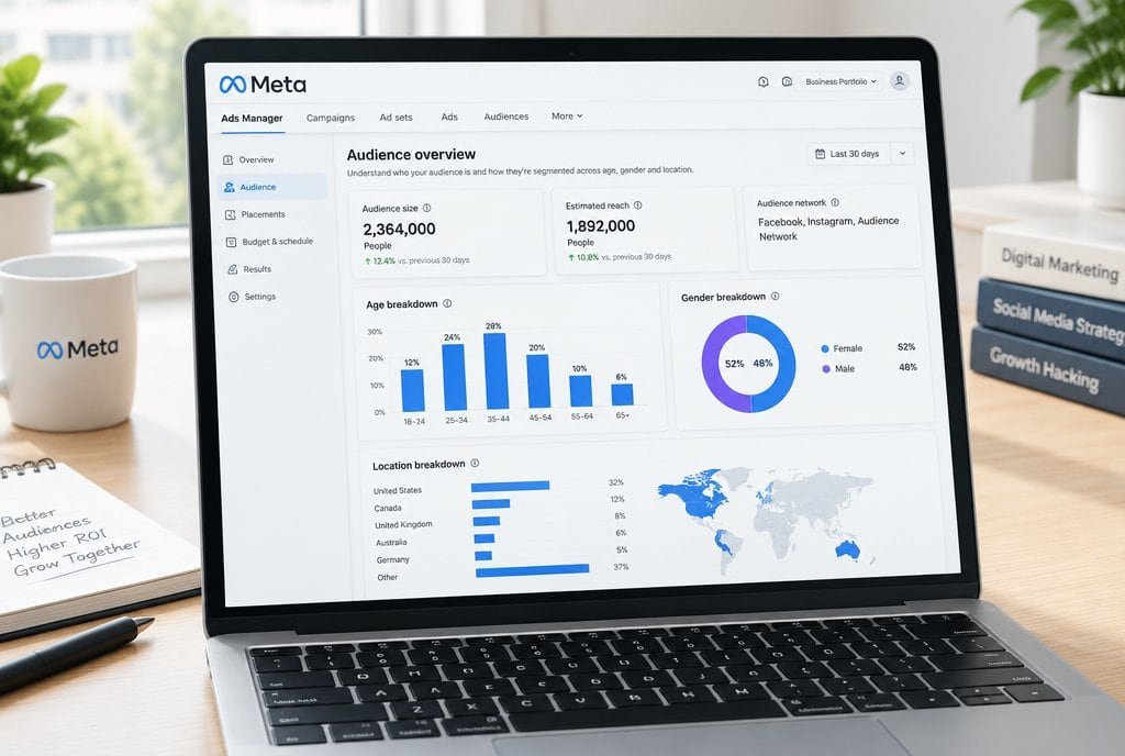 Audience and targeting setup on an ad platform