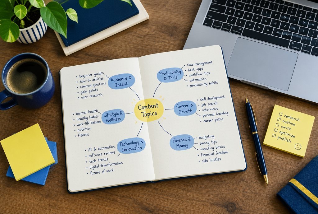 Search intent research on a desk